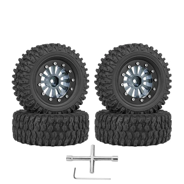 4PCS 1.3 Inches Tires Aluminum Alloy Wheel Rims Hubs for Land Rover TRX4M 1/18 Rock Crawler RC Cars Vehicles Models Spare Parts Accessories A Version - Image 5