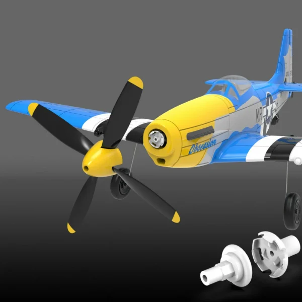 VolantexRC Mini Mustang P-51D V2 EPP 400mm Wingspan 2.4G 4CH 6-Axis Gyro One Key Aerobatics XPilot Stabilization System RC Airplane Trainer RTF Compatible DSM S-BUS Protocol for Beginner - Image 6