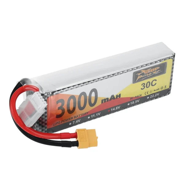 ZOP Power 14.8V 3000mAh 30C 4S LiPo Battery XT60 Plug for RC Drone - Image 2