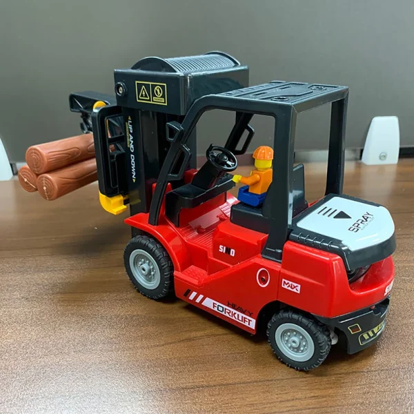 1/24 2.4G 11CH Alloy RC Heavy Forklift Crane Car Lifting Music Spray Scene Simulation Children Toy For Boys - Image 4