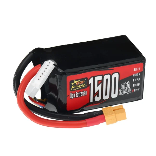 ZOP Power 6S 22.2V 1500mAh 120/240C 33.3Wh LiPo Battery XT60 Plug for SpeedyBee Master 5 Geprc Cinelog35 Analog - Image 4