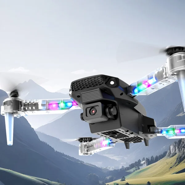 YLR/C E88D WiFi FPV with HD Dual Camera Lighting Arms Optical Flow Positioning Colorful LED Light Foldable RC Drone Quadcopter RTF - Image 2