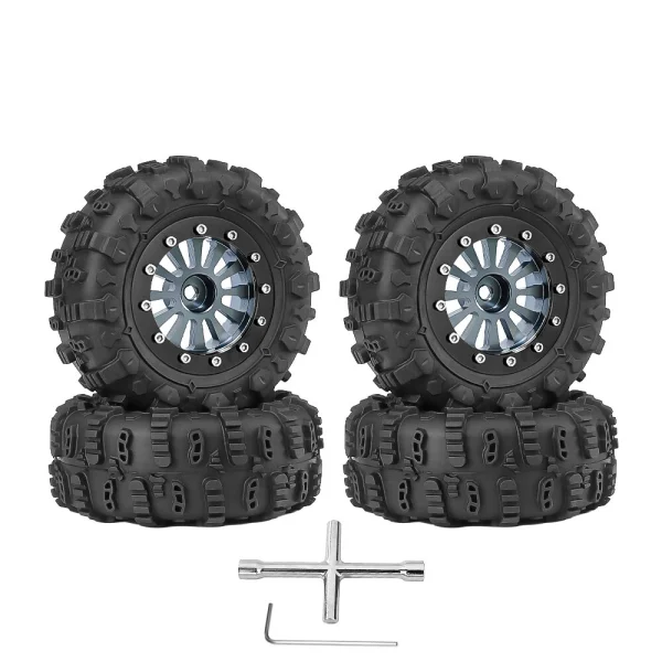 4PCS 1.3 Inches Tires Aluminum Alloy Wheel Rims Hubs for Land Rover TRX4M 1/18 Rock Crawler RC Cars Vehicles Models Spare Parts Accessories B Version - Image 5