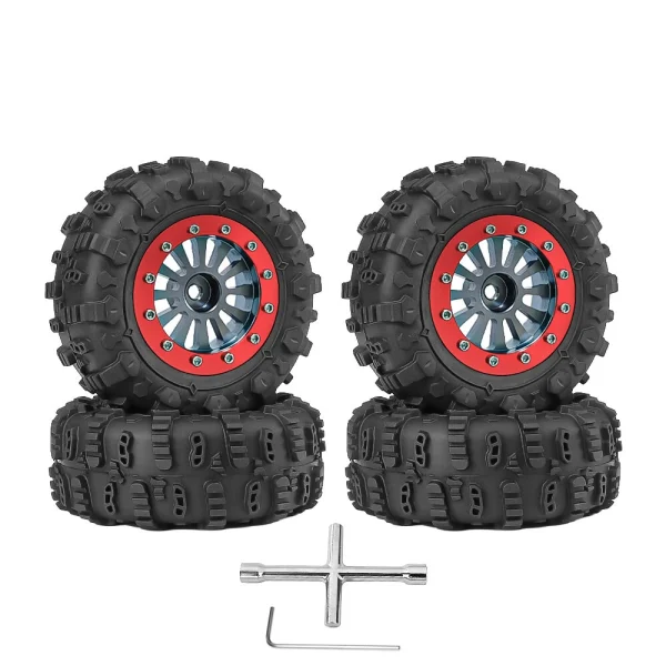 4PCS 1.3 Inches Tires Aluminum Alloy Wheel Rims Hubs for Land Rover TRX4M 1/18 Rock Crawler RC Cars Vehicles Models Spare Parts Accessories B Version - Image 6