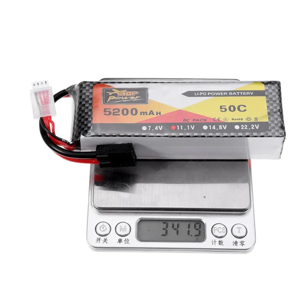 ZOP Power 11.1V 5200mah 50C 3S Lipo Battery TRX Plug for Wltoys 1/8 RC Car - Image 8