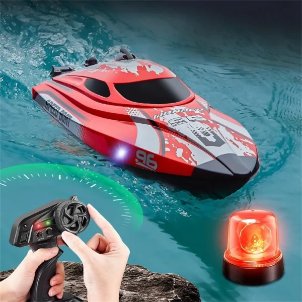 HXJRC HJ820 2.4G RC Boat Capsized Reset High Speed  LED Light Speedboat Waterproof 25km/h Electric Racing Vehicles Models Lakes Pools Remote Control Toys - Image 2
