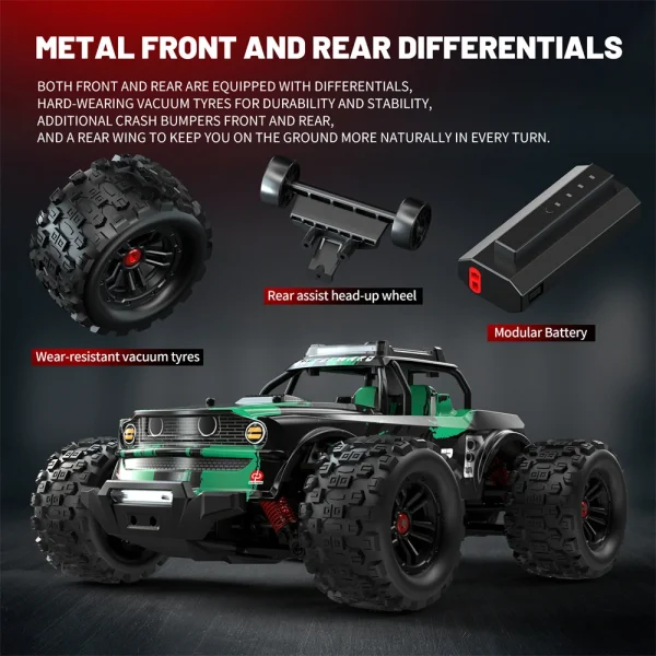 SMRC 1213 PRO RTR 1/14 2.4G 4WD 55km/h Brushless RC Car Full Proportional LED Light Vehicles Models Metal Diff Drive Shaft Gears Toys - Image 8