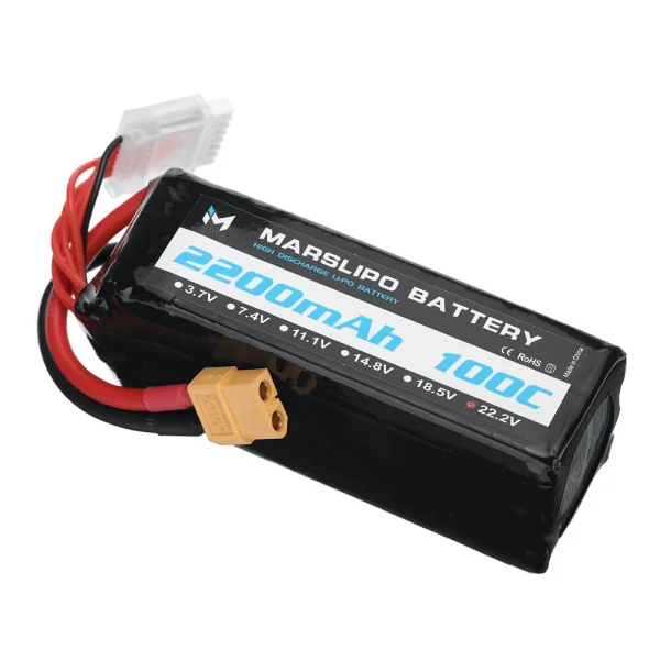 MARSLIPO 22.2V 2200mAh 100C 6S Lipo Battery XT60 Plug for RC Drones - Image 4