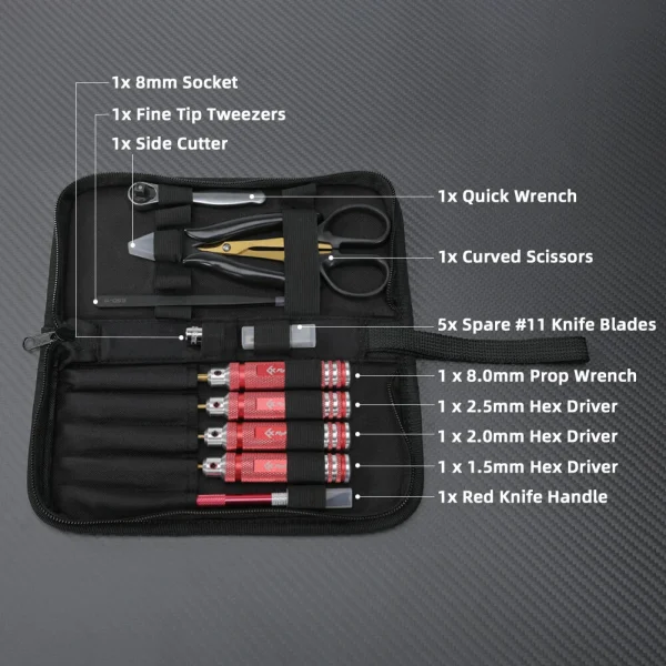 9PCS FlyFishRC Screwdriver Tool Kit With Storage Bag for RC Model - Image 3