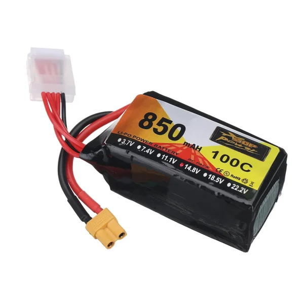 ZOP Power 14.8V 850mAh 100C 4S LiPo Battery XT30 Plug for RC Drone - Image 6