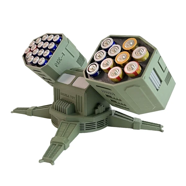 NIKOLATOY Anti-Aircraft Missile Shaped Battery Storage Box 27 Holes Suitable for AA/AAA batteries DIY Novel Creative Appearance Desktop Ornaments Science Discovery Toys - Image 3