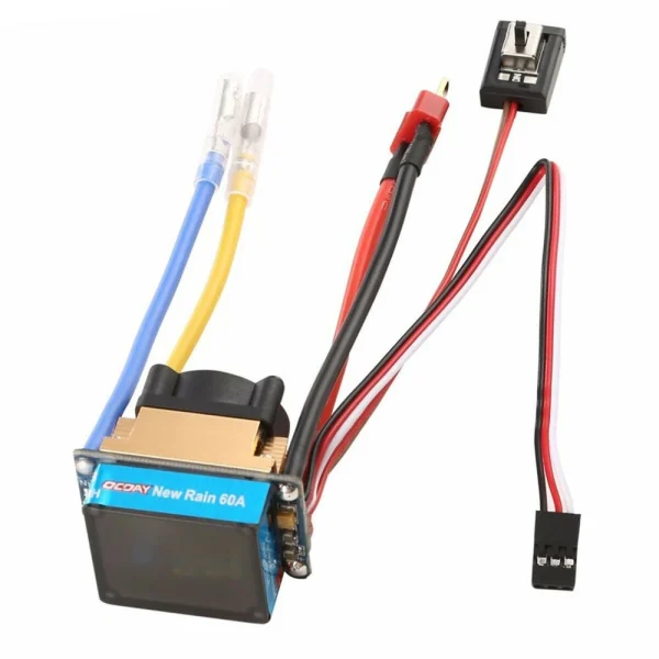 Waterproof Brushed ESC 60A 3S with Fan 5V 3A BEC T-Plug for 1/10 RC Car Vehicles Model Parts - Image 2