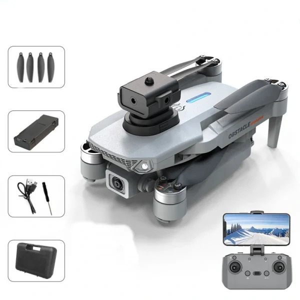 XKJ E88S Mini WiFi FPV with HD Dual Camera 360 Obstacle Avoidance Optical Flow Positioning Brushless Foldable RC Drone Quadcopter RTF - Image 6
