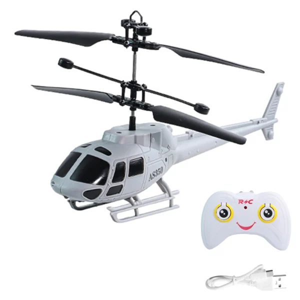 AS350 Simulation Black Wing Helicopter Induction Fighter Suspension Light Charging Drop-resistant Induction Remote Control Helicopter - Image 3
