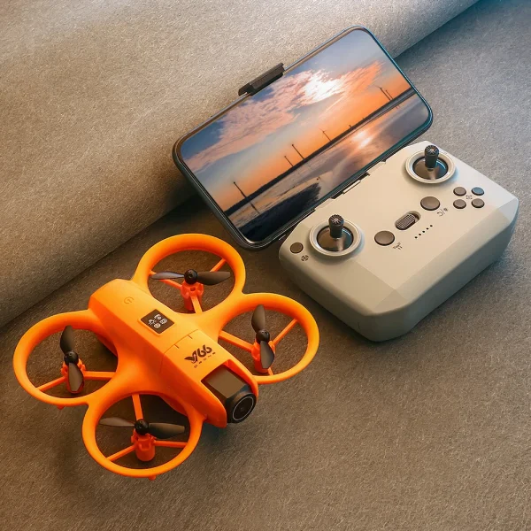 YCRC V66 WiFi FPV with Dual Camera 180 Electrically Adjustable Optical Flow Hover Automatic Obstacle Avoidance LED Light Circle Protection Kids Gifts 2.4G 4CH 6-Axis Remote Control RC Toys Drone Quadcopter RTF - Image 2