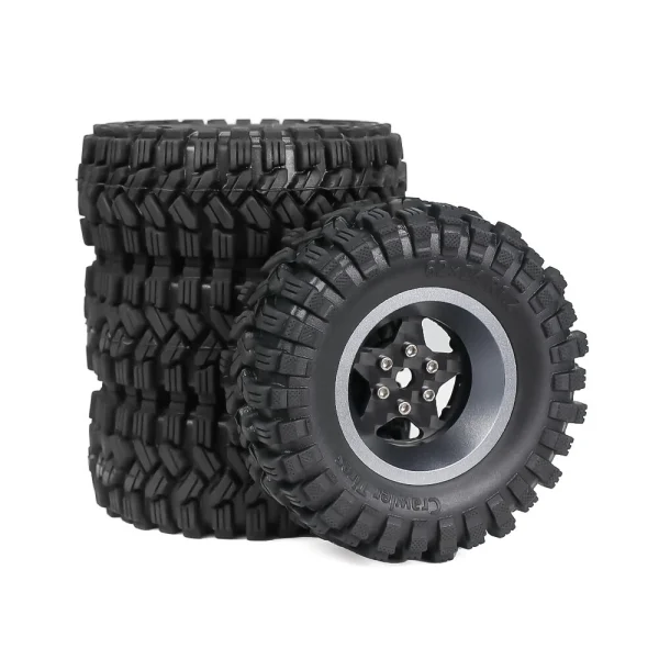 4PCS Upgraded Tires Carbon Fiber Wheel Rims for FMS SCX24 TRX4M 1/18 RC Cars Vehicles Models Spare Parts Accessories - Image 9