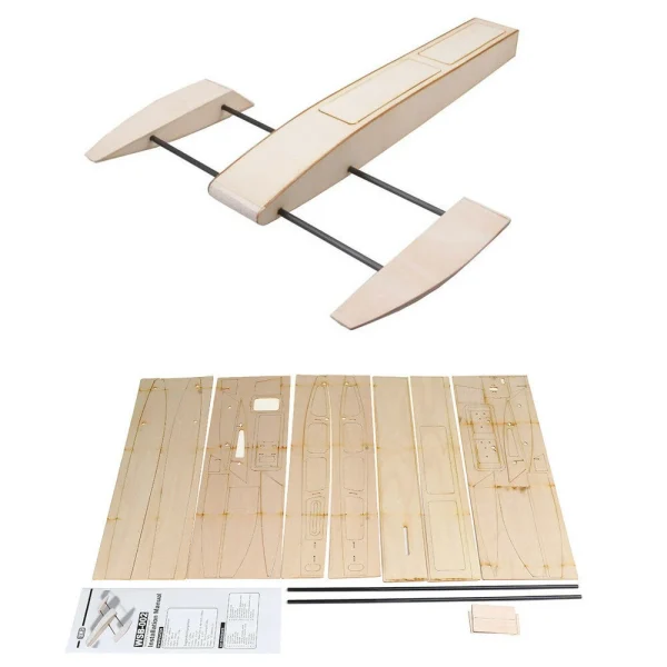 B061 B068 DIY RC Speed Boat Kit Wooden Sponson Outrigger Shrimp Model - Image 2