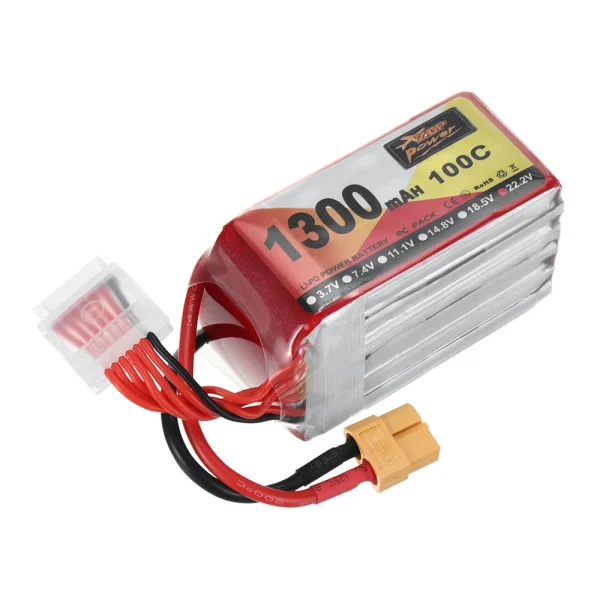 ZOP Power 22.2V 1300mAh 100C 6S LiPo Battery XT60 Plug for Geprc Cinelog35 V2 Darwinfpv Hulk RC FPV Racing Drone - Image 3