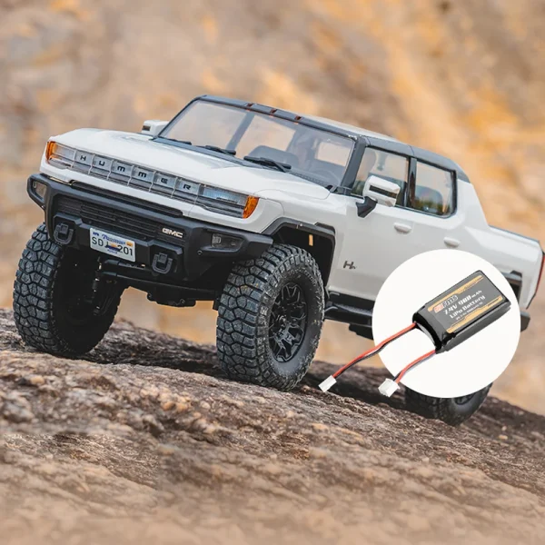 FMS FCX18 Hummer EV RTR Two Battery 1/18 2.4G 4WD RC Car Pickup Truck Off-Road Rock Crawler LED Light Two Speed Full Proportional Vehicles Models Toys - Image 9