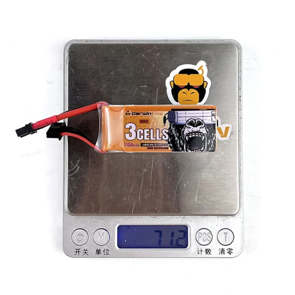 1PCS/3PCS DarwinFPV 3S 11.4V 1150mAh 60C Lipo Battery XT30 Plug for FoldApe4 RC FPV Racing Drone - Image 4