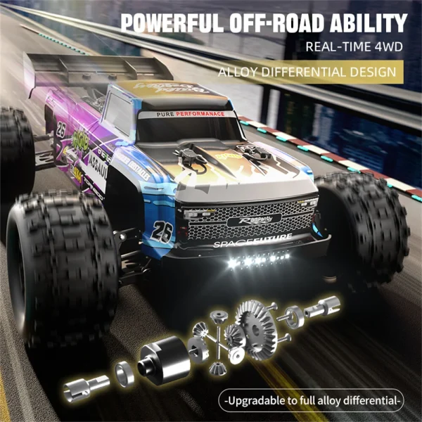 JJRC C8803 RTR 1/12 2.4G 4WD Brushless RC Car Wind Walker High Speed Off-Road Truck Vehicles LED Light Full Proportional Alloy Chassis Oil Filled Shocks Models Electric Toys - Image 8