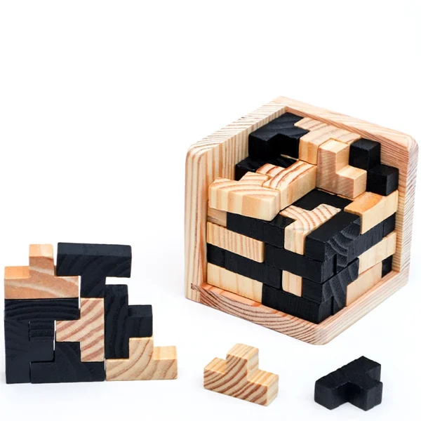 Wooden Cube Puzzle Letter 54T/54L Luban Locking Creative Educational Toy Brain IQ Mind Early Learning Game Gift Children - Image 3