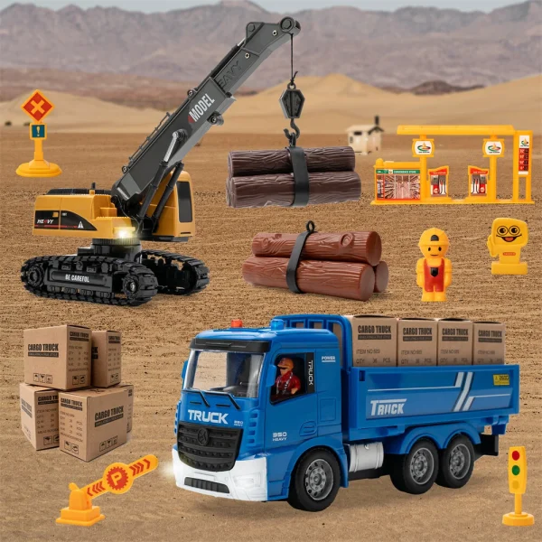 689-838A 2.4G 6CH 1/20 RC Truck+1/22 RC Crane 2-IN-1 Remote Control Car Vehicle Models RTR for Children Toys