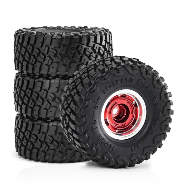 4PCS 1.0 Inch Wheels BFLU Tires Spare Parts for TRX4M SCX24 FMS24 RC Climbing Car Vehicle Models Accessories Parts - Image 4