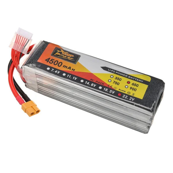 ZOP Power 22.2V 4500mAh 65C 6S LiPo Battery XT60 Plug for RC Drone - Image 4