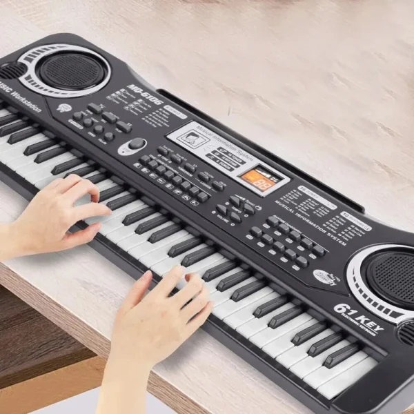 61 Keys Portable Electronic Piano Keyboard Organ With Microphone Educational Toys Musical Instrument Gift for Kids Beginners - Image 4