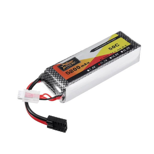 ZOP Power 11.1V 5200mah 50C 3S Lipo Battery TRX Plug for Wltoys 1/8 RC Car - Image 6