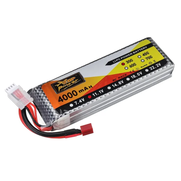 ZOP Power 11.1V 4000mAh 30C 3S LiPo Battery T Plug for RC Car - Image 4