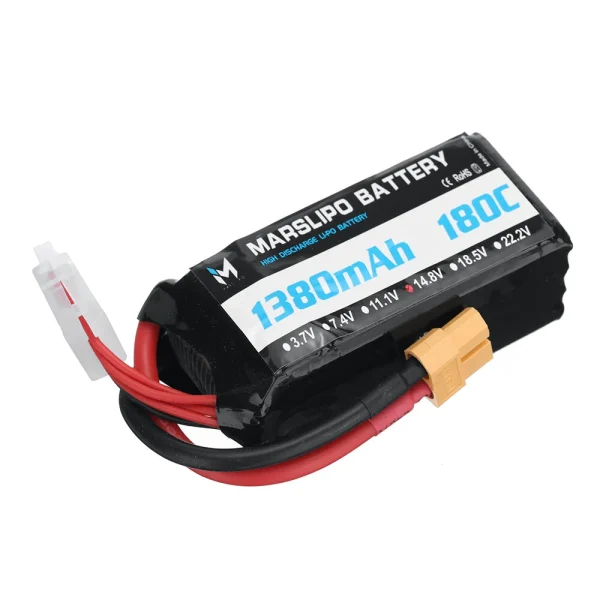 MARSLIPO 14.8V 1380mAh 180C 4S Lipo Battery XT60 Plug for GEPRC Cinebot30 HD Darwinfpv CineApe35 FPV Racing Drone - Image 5