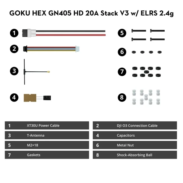 16mm*16mm Flywoo GOKU HEX GN405 Nano HD V3 F4 Flight Controller with TXCO ELRS 2.4g RX & 20A 2-4S ESC Stack for Hexacopter FPV Racing Drone - Image 6