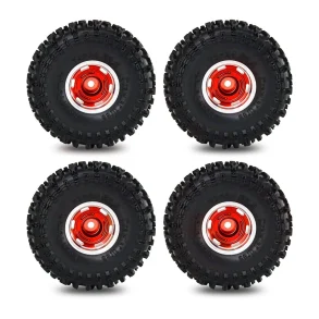 4PCS 1.0 Inch Aluminum Alloy Cyclone wheel JC Tire Spare Parts for SCX24 FMS24 TRX4M RC Climbing Car Vehicle Models Accessories