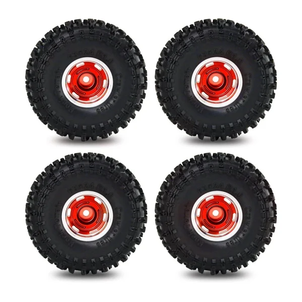 4PCS 1.0 Inch Aluminum Alloy Cyclone wheel JC Tire Spare Parts for SCX24 FMS24 TRX4M RC Climbing Car Vehicle Models Accessories