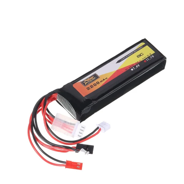 ZOP Power 11.1V 2200mAh 3S 8C Lipo Battery JR JST Futaba Plug for Transmitter - Image 3