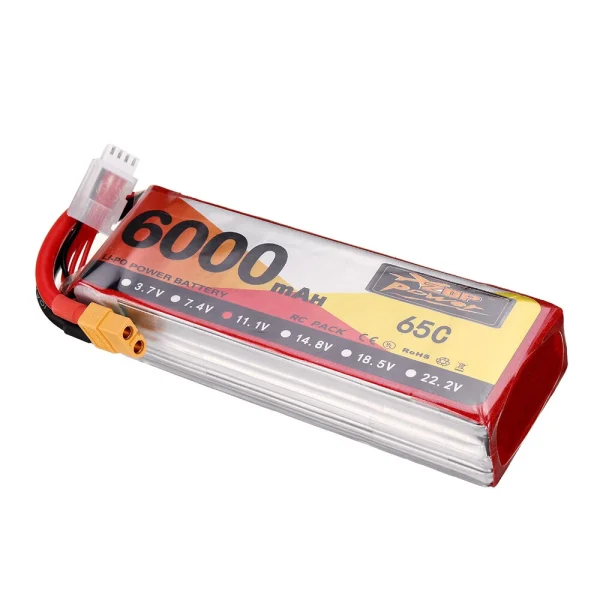 2PCS ZOP Power 11.1V 6000mAh 65C 3S Lipo Battery XT60 Plug for RC Drone - Image 3