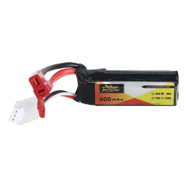 4PCS ZOP Power 7.4V 600mAh 60C 2S LiPo Battery JST + T Plug with B3 Charger XT30 Adapter Cable for RC Models - Image 5