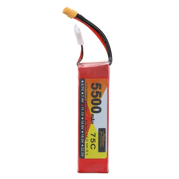 ZOP Power 11.1V 5500mAh 75C 3S LiPo Battery XT60 Plug for RC Drone - Image 3