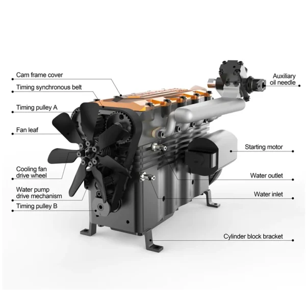 TOYAN FS-L400 14cc Inline 4 Cylinder 4 Stroke Water-Cooled Assembly Gas Engine Model for RC Model Car Ship Airplane Vehicles Boats Parts - Image 4