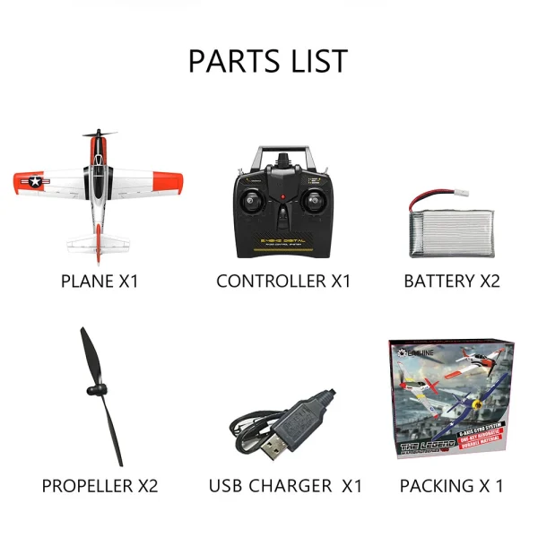 Eachine Mini T-28 Trojan EPP 400mm Wingspan 2.4G 6-Axis Gyro RC Airplane Trainer Fixed Wing RTF Mode 2 One Key Return for Beginner Two Batterries/Three Batterries - Image 9