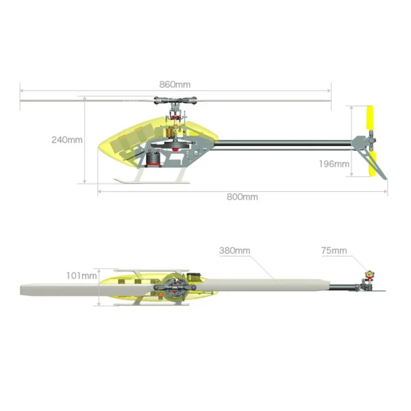 ALZRC Devil X380 FBL 6CH 3D Flying Flybarless RC Helicopter KIT/PNP - Image 5