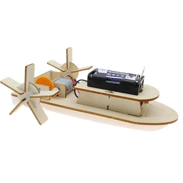 Electric Paddlewheel Boat Model Toy DIY Kits Children Educational Self Assembly - Image 2