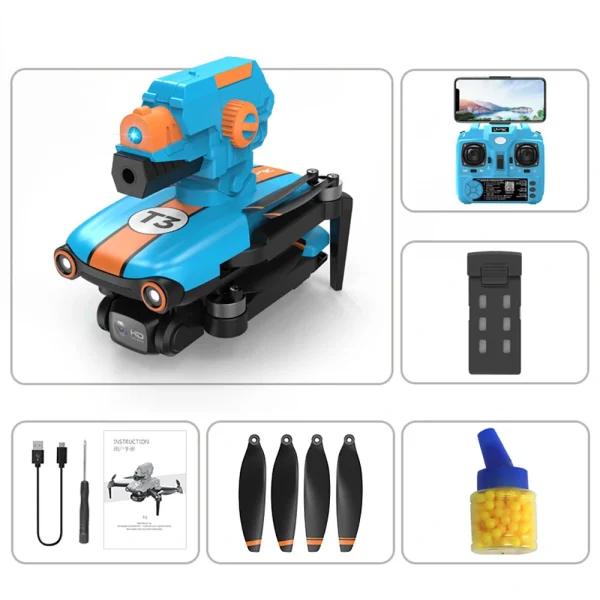 Funsky LM12-D MAX  WiFi FPV with HD ESC Dual Camera Bullet Launcher Optical Flow Positioning Brushless Foldable RC Drone Quadcopter RTF - Image 6