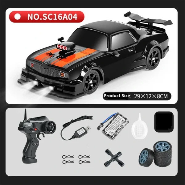 HB Toys SC16A RTR 1/16 2.4G 4WD Drift RC Car Spray LED Light On-Road Vehicles High Speed Models Kids Children Gifts Toys - Image 8