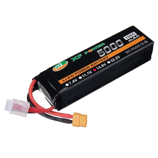 XF POWER 14.8V 5000mAh 100C 4S LiPo Battery XT60 Plug for RC Drone - Image 4