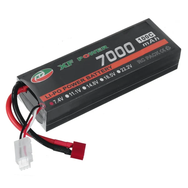 XF POWER 7.4V 7000mAh 100C 2S LiPo Battery T Deans Plug for RC Car - Image 3