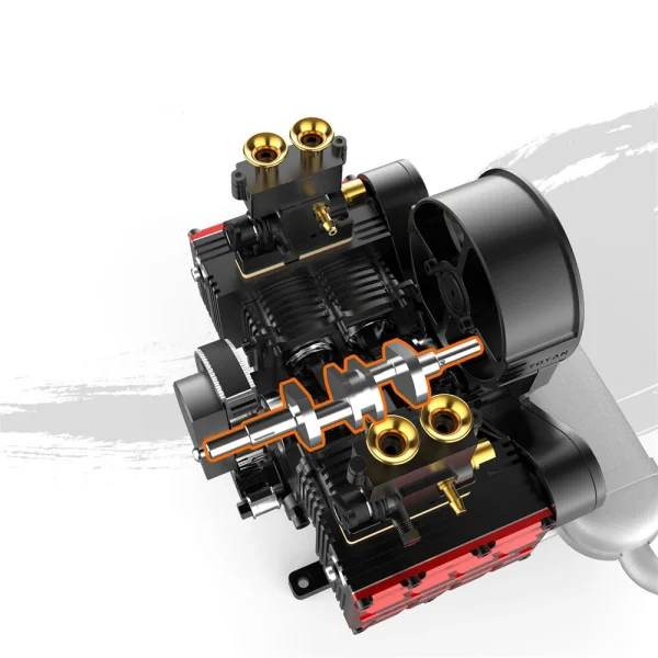 TOYAN Engine FS-B400 14cc Flat-four Engine Horizontal Opposed 4 Cylinder 4 Stroke Nitro H4 Engine Model Kit - Image 3