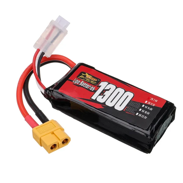ZOP Power 2S 7.4V 1300mAh 60C LiPo Battery XT60 Plug for RC Drone - Image 3